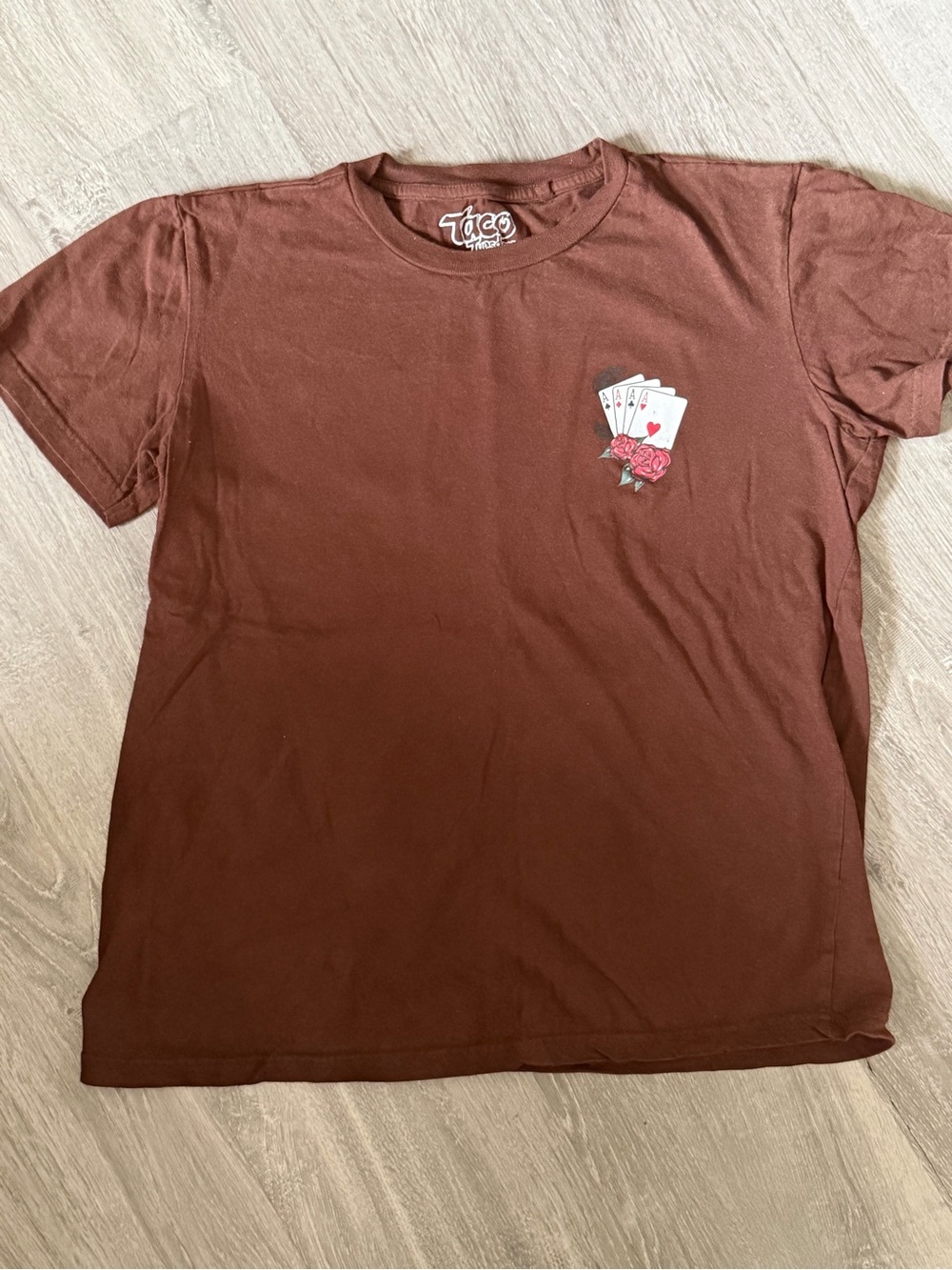 Brand Kids Short Sleeve Tee - Brown with Card Suits Graphic